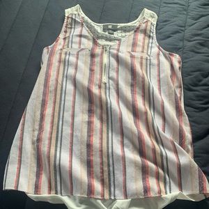 Striped tank with zipper